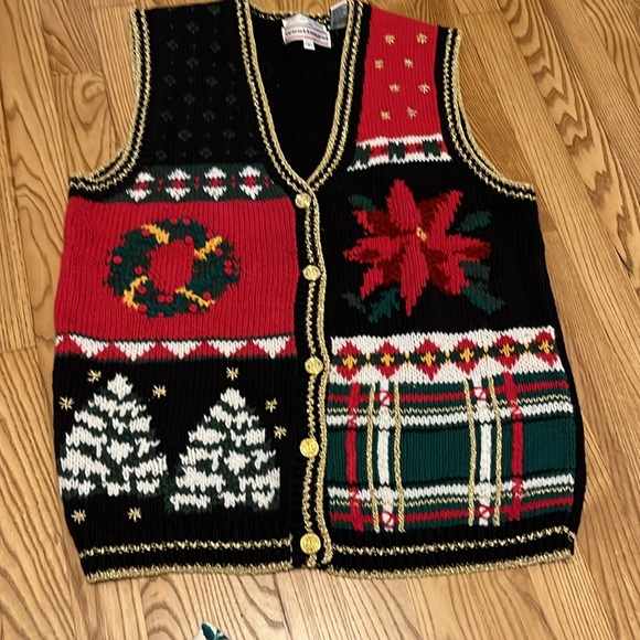 Vintage Ugly Christmas Vests and Turtlenecks - Picture 3 of 6